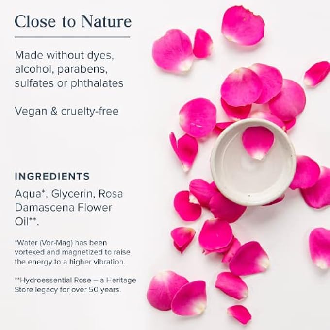 Heritage STORE ROSEWATER & GLYCERIN HYDRATING FACIAL MIST, FOR DRY COMBINATION SKIN CARE, ROSE WATER SPRAY FOR FACE WITH VEGETABLE GLYCERINE, MADE WITHOUT DYES OR ALCOHOL, VEGAN & CRUELTY FREE, 4OZ - Image 2